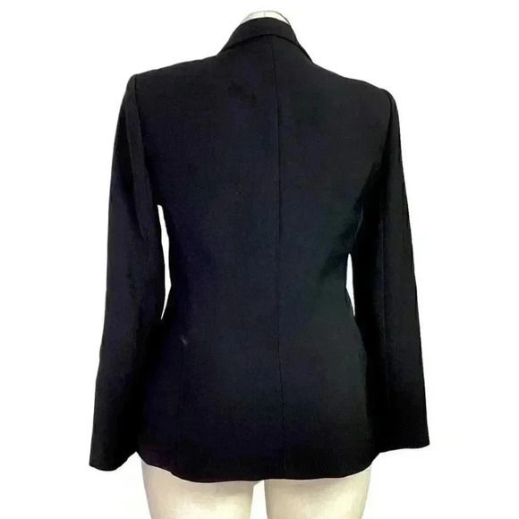 Collections Le Suit Women 10 Notch Collar 3 Button Blazer Jacket Black Pockets - Picture 5 of 6